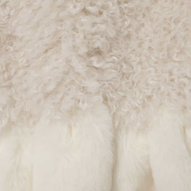 BARNEYS NEW YORK エコファーWヘムデザイン 2WAYショートベスト OFF WHITE