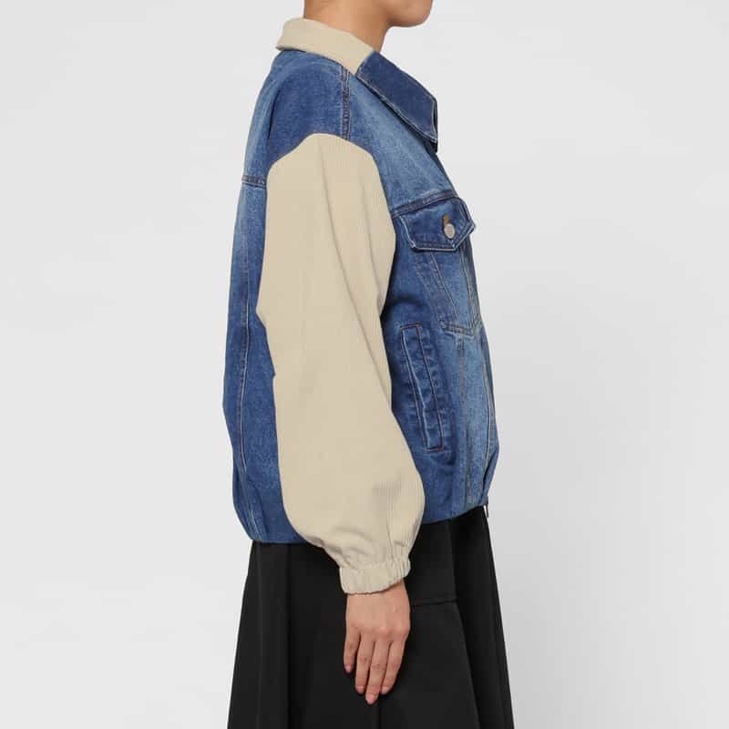 BARNEYS NEW YORK デニム×コーデュロイ  ドッキングブルゾン BEIGE