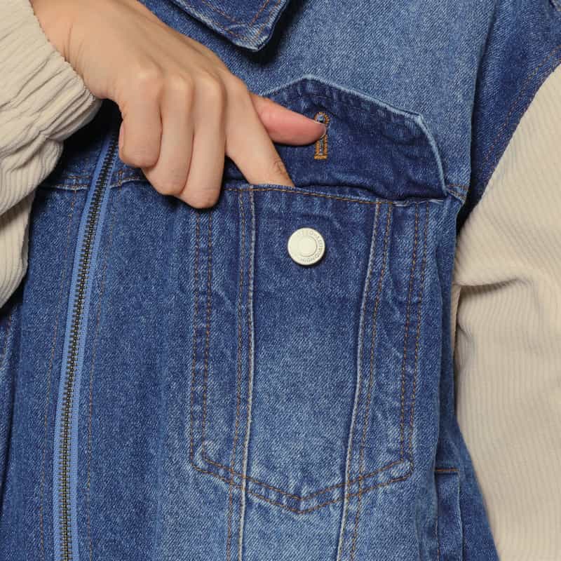 BARNEYS NEW YORK デニム×コーデュロイ  ドッキングブルゾン BEIGE