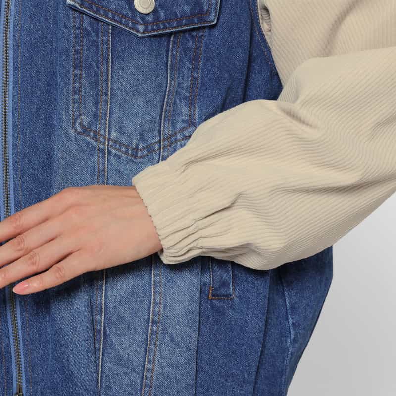 BARNEYS NEW YORK デニム×コーデュロイ  ドッキングブルゾン BEIGE