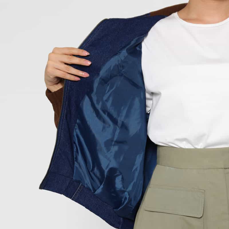 BARNEYS NEW YORK デニム×コーデュロイ  ドッキングブルゾン BROWN
