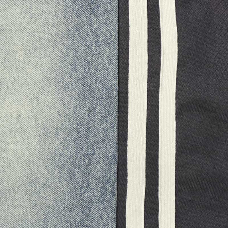 BARNEYS NEW YORK デニム×コーデュロイ素材ドローストリング ラインデザインスカート BLUE