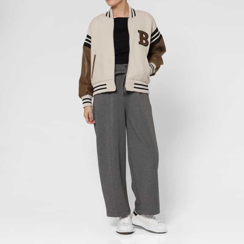 BARNEYS NEW YORK 異素材コンビネーション スタジアムジャンパー BEIGE