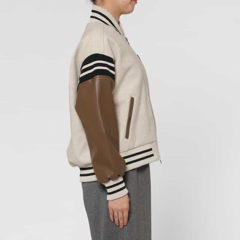 BARNEYS NEW YORK 異素材コンビネーション スタジアムジャンパー BEIGE