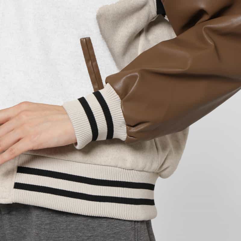BARNEYS NEW YORK 異素材コンビネーション スタジアムジャンパー BEIGE