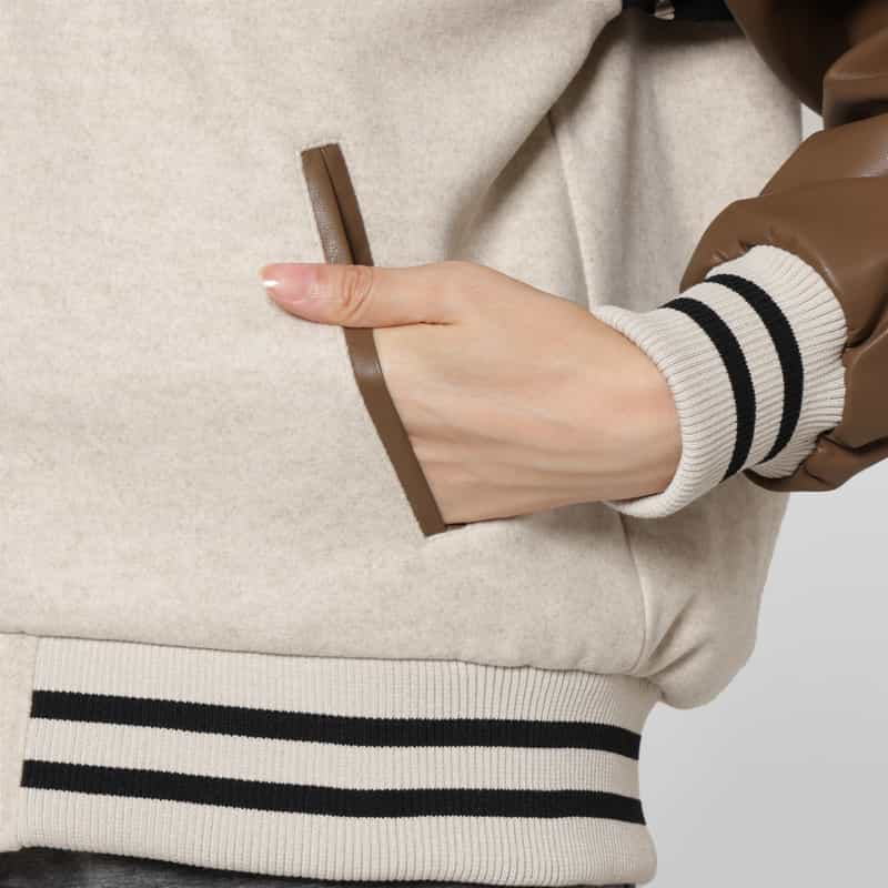 BARNEYS NEW YORK 異素材コンビネーション スタジアムジャンパー BEIGE