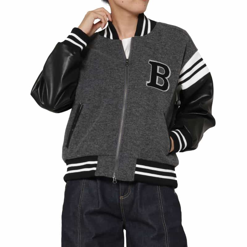 BARNEYS NEW YORK 異素材コンビネーション スタジアムジャンパー DARK GRAY