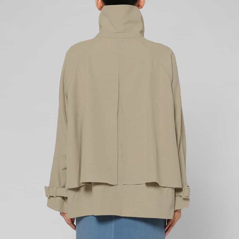 BARNEYS NEW YORK レイヤードデザイン スタンドカラー ショートコート BEIGE