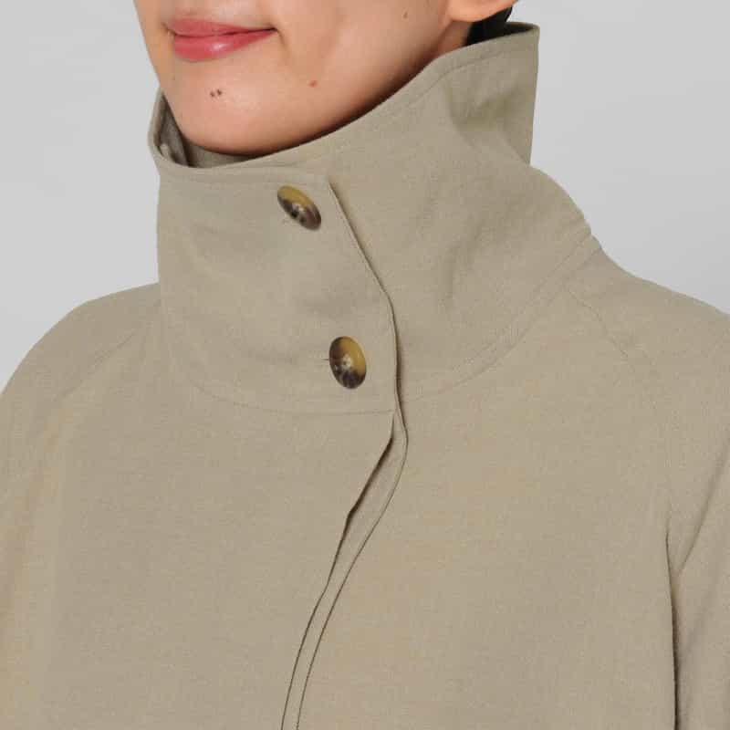 BARNEYS NEW YORK レイヤードデザイン スタンドカラー ショートコート BEIGE