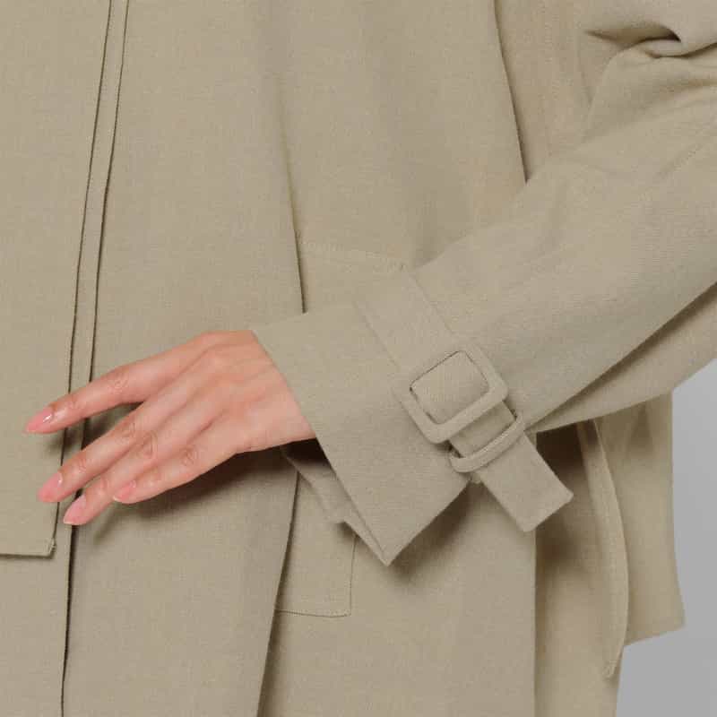 BARNEYS NEW YORK レイヤードデザイン スタンドカラー ショートコート BEIGE