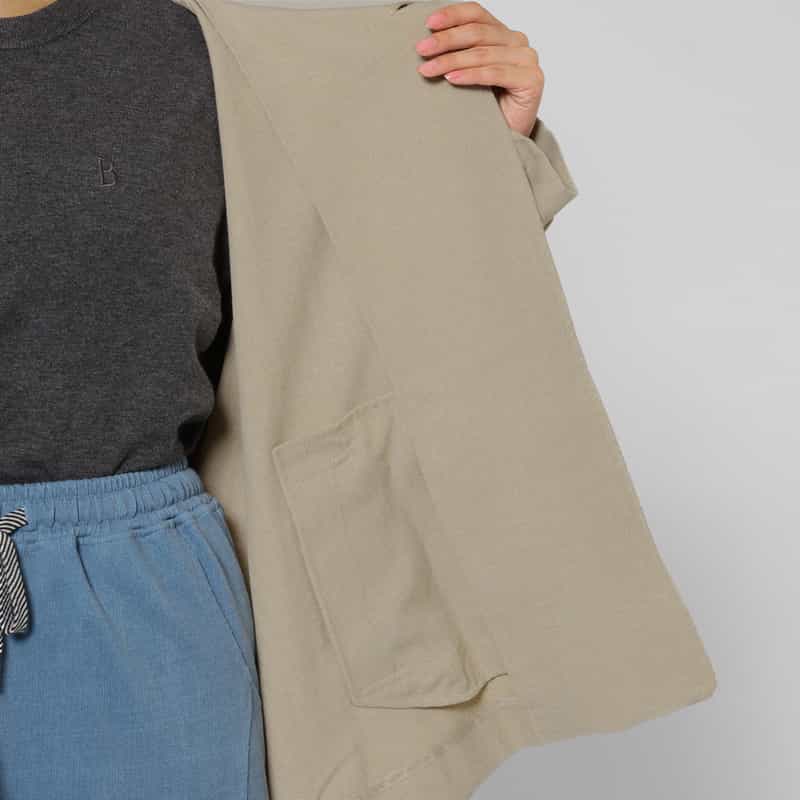 BARNEYS NEW YORK レイヤードデザイン スタンドカラー ショートコート BEIGE