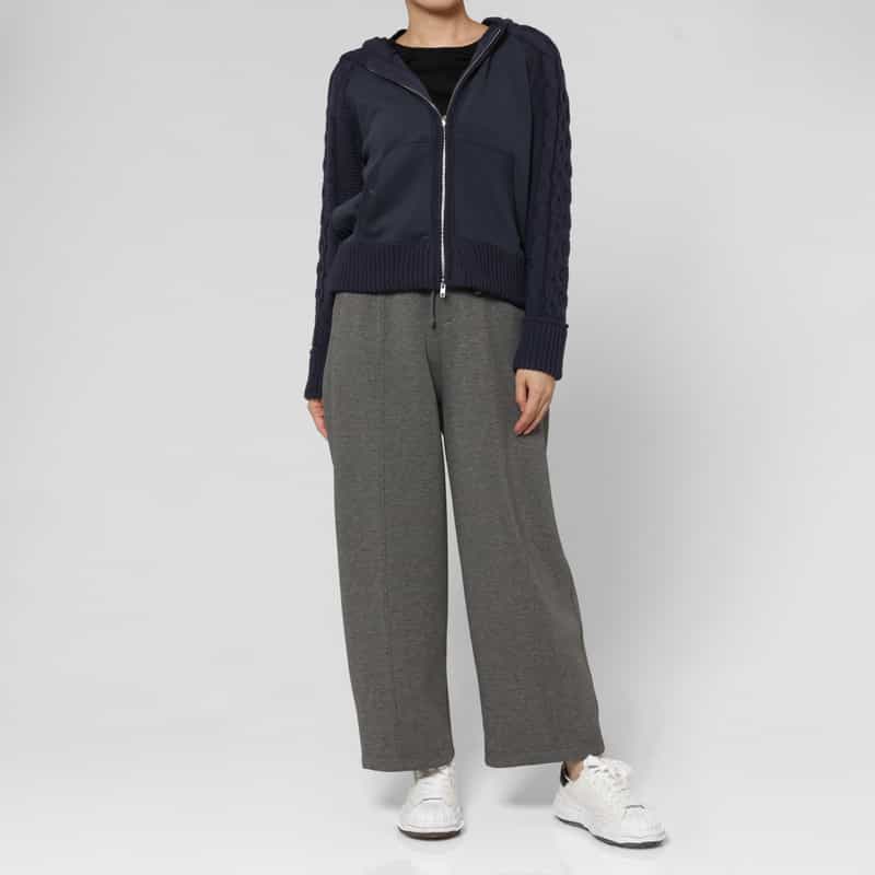 BARNEYS NEW YORK ウォッシャブル サイドラインデザイン ドローストリングパンツ DARK GRAY
