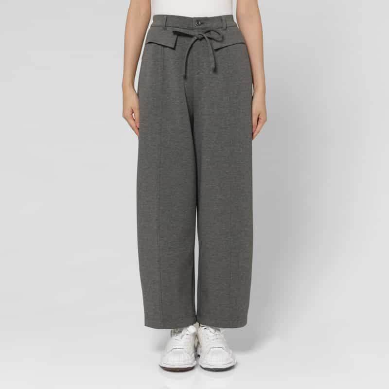 BARNEYS NEW YORK ウォッシャブル サイドラインデザイン ドローストリングパンツ DARK GRAY
