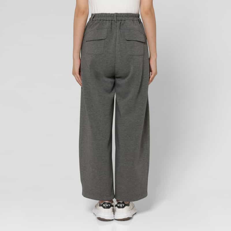 BARNEYS NEW YORK ウォッシャブル サイドラインデザイン ドローストリングパンツ DARK GRAY