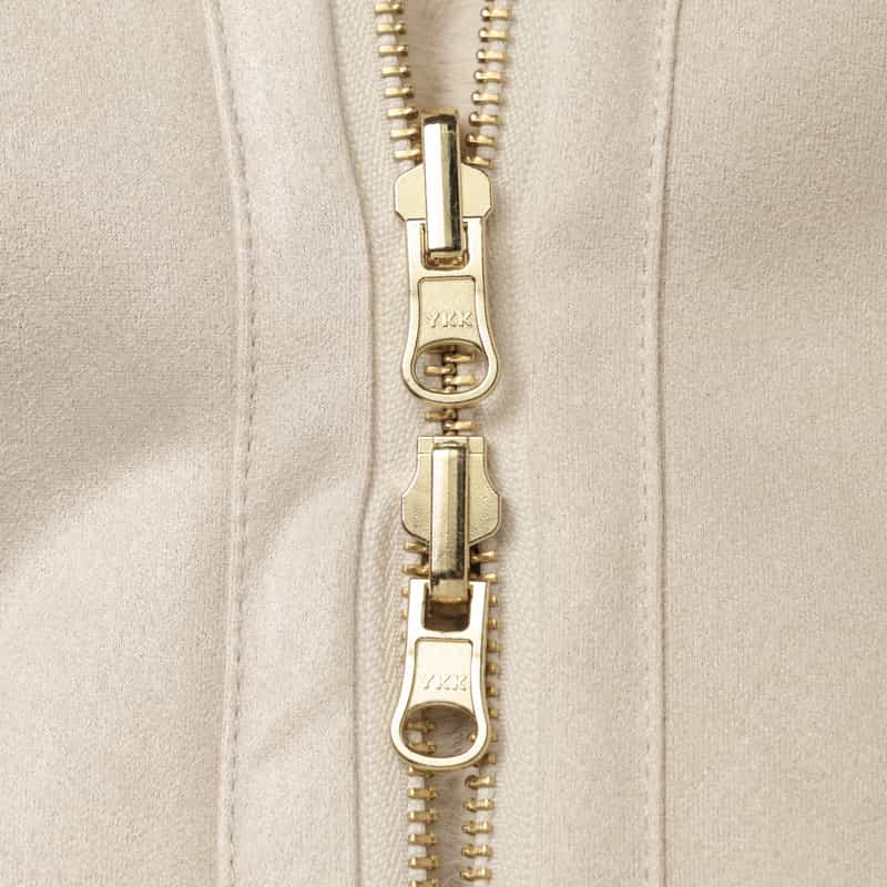 BARNEYS NEW YORK フェイクファー ジップアップショートブルゾン IVORY