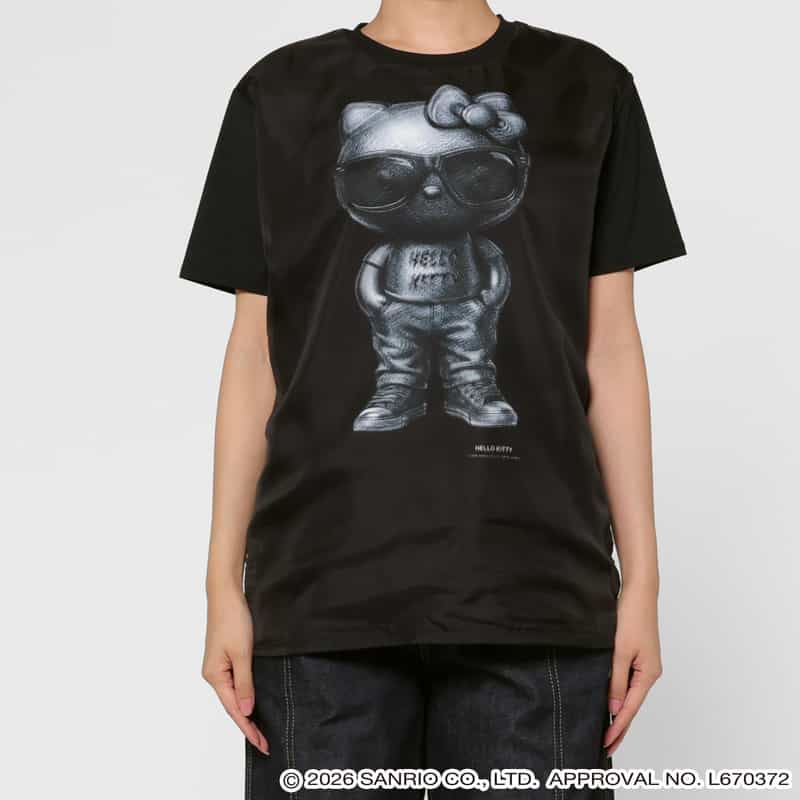 TRIPPY ART TRIPPY ART＜トリッピー アート＞ バーニーズ　ニューヨーク限定プリントTシャツ “HELLO KITTY“ BLACK