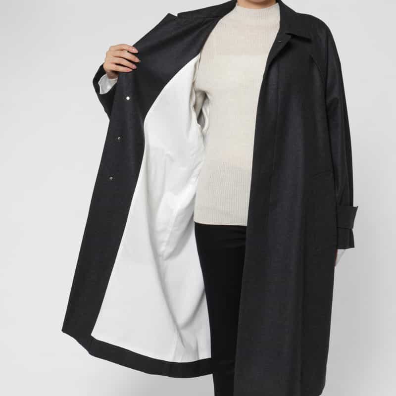 OVERCOAT OVERCOAT ＜オーバーコート＞ バーニーズ　ニューヨーク限定ウールフランネルコート GRAY