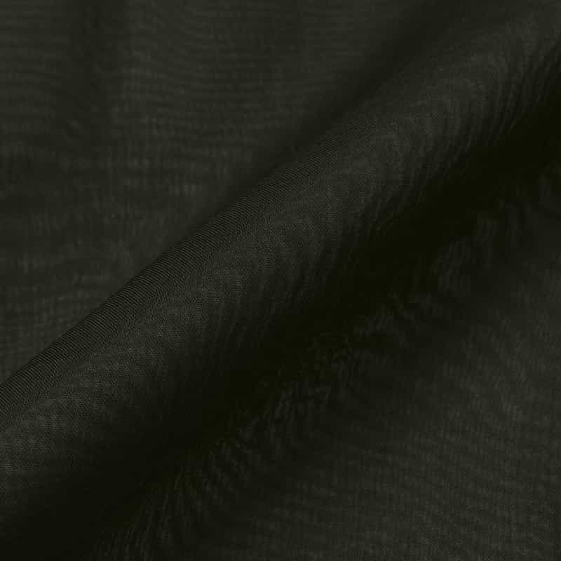 BARNEYS NEW YORK ウォッシャブル ソフトオーガンジー素材シアーシャツ BLACK