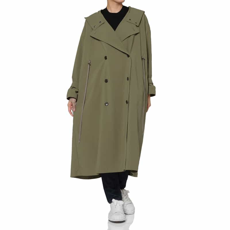 BARNEYS NEW YORK デザインカラー ダブルブレストモッズコート KHAKI
