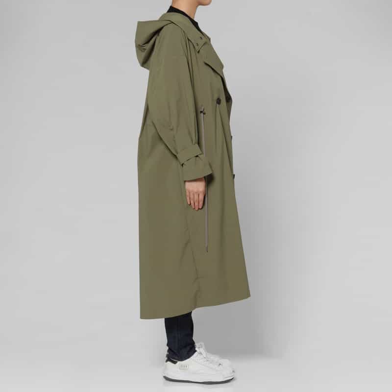 BARNEYS NEW YORK デザインカラー ダブルブレストモッズコート KHAKI