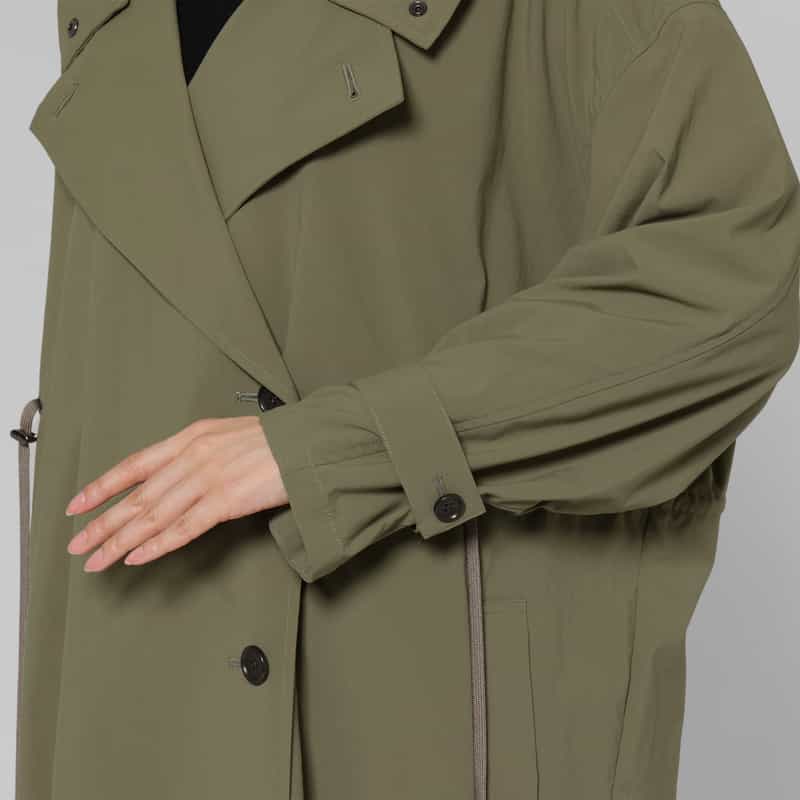 BARNEYS NEW YORK デザインカラー ダブルブレストモッズコート KHAKI