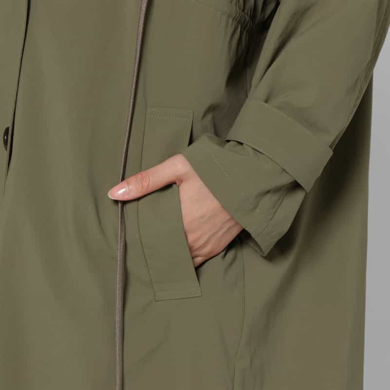 BARNEYS NEW YORK デザインカラー ダブルブレストモッズコート KHAKI