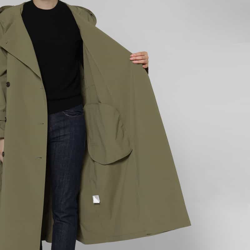 BARNEYS NEW YORK デザインカラー ダブルブレストモッズコート KHAKI