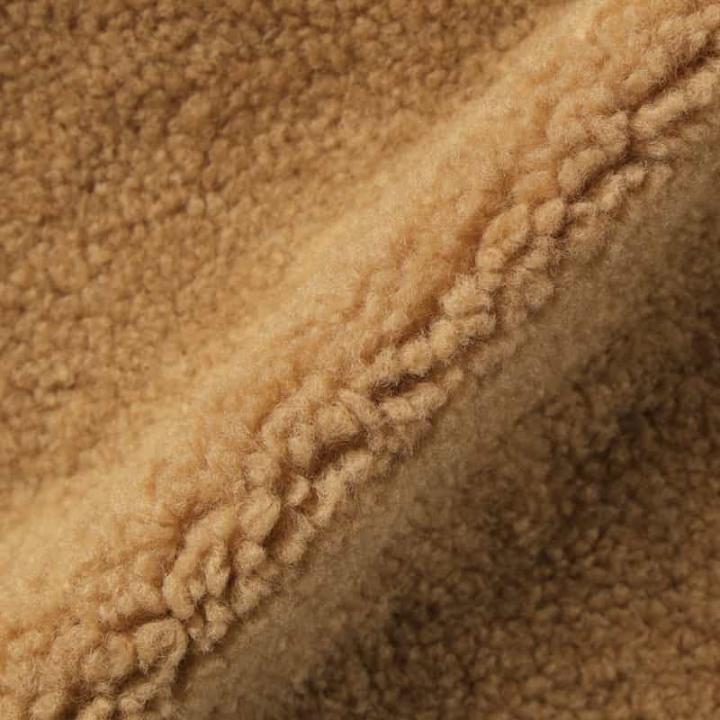 BARNEYS NEW YORK フェイクボア素材ピーコート CAMEL