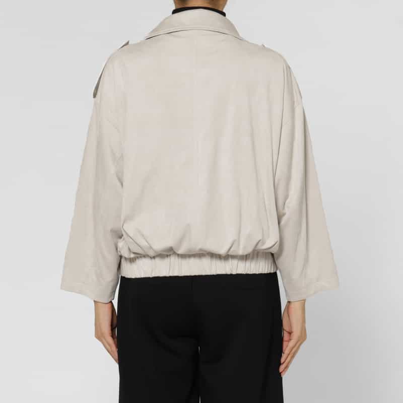 BARNEYS NEW YORK フェイクスエード G9ブルゾン LIGHT GRAY