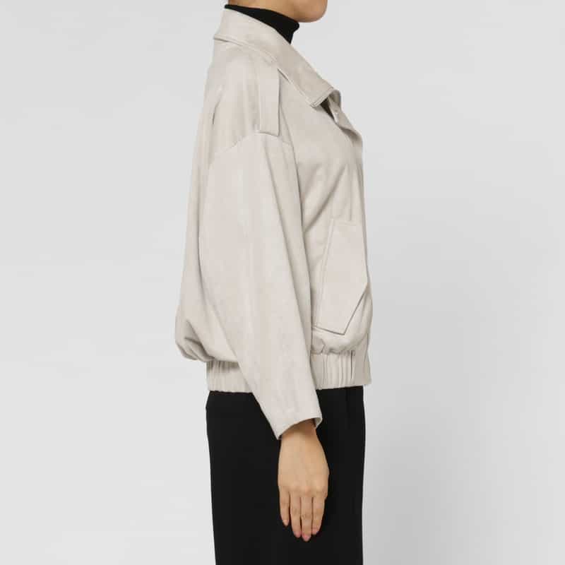 BARNEYS NEW YORK フェイクスエード G9ブルゾン LIGHT GRAY