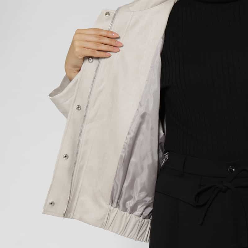 BARNEYS NEW YORK フェイクスエード G9ブルゾン LIGHT GRAY