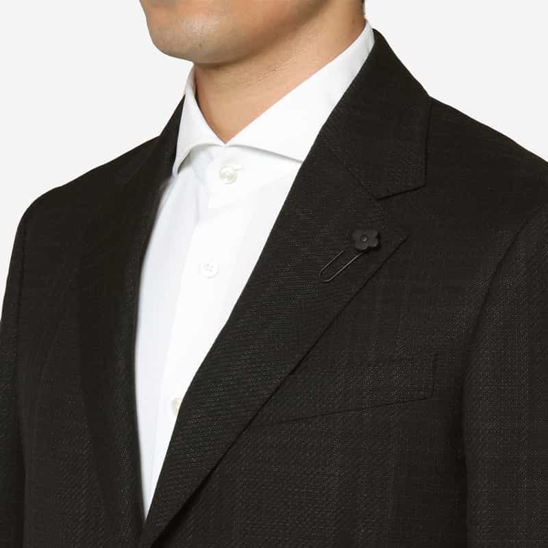 LARDINI LARDINI＜ラルディーニ＞ シャドーチェック柄テーラードジャケット BLACK