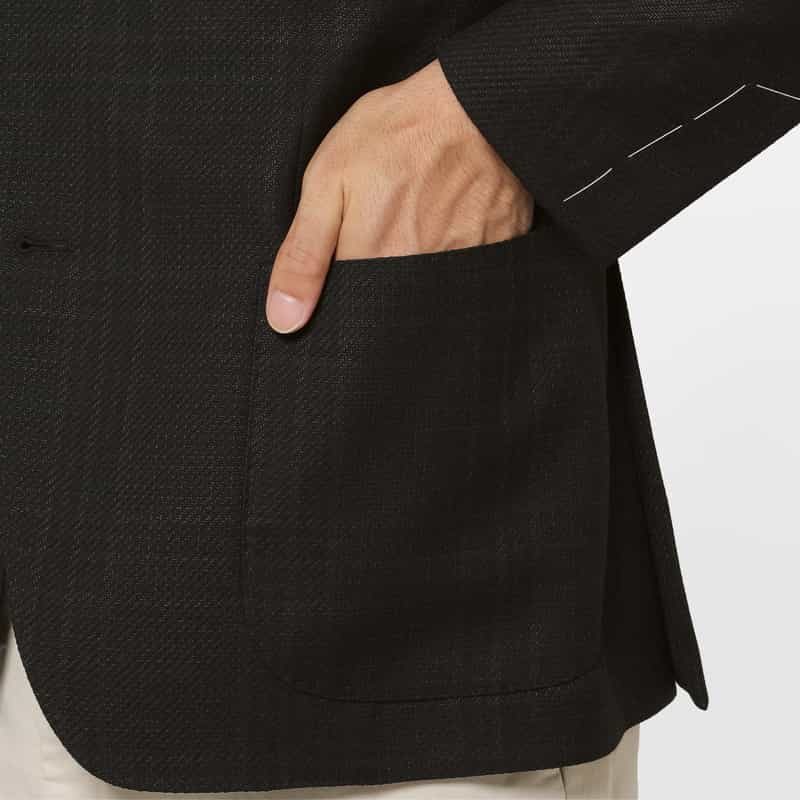 LARDINI LARDINI＜ラルディーニ＞ シャドーチェック柄テーラードジャケット BLACK