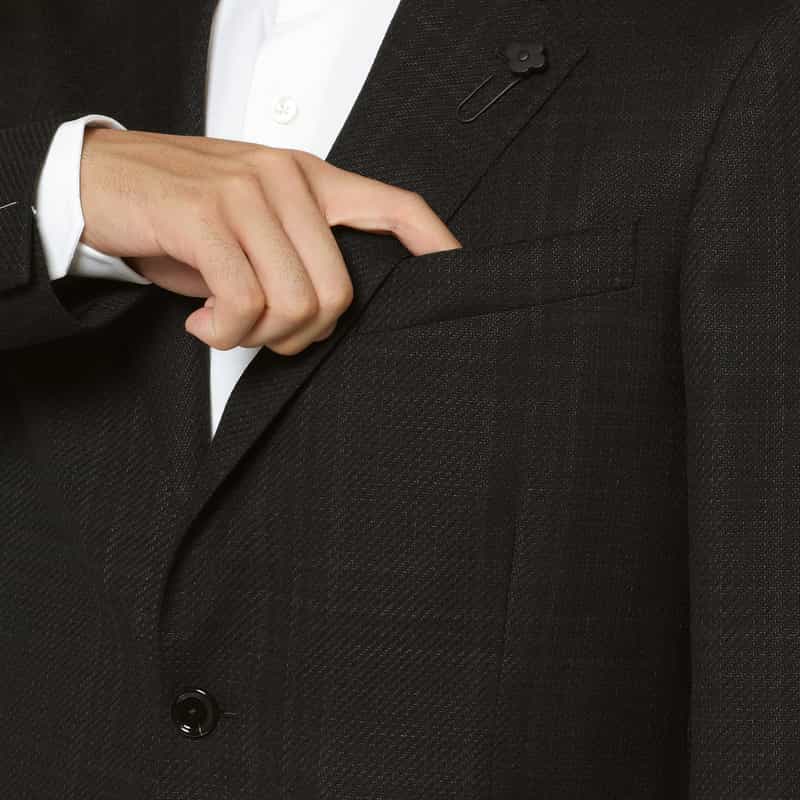 LARDINI LARDINI＜ラルディーニ＞ シャドーチェック柄テーラードジャケット BLACK