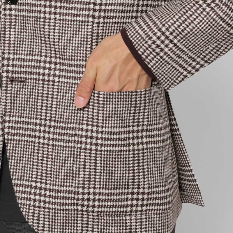 LARDINI LARDINI＜ラルディーニ＞ グレンチェック柄テーラードジャケット WINE