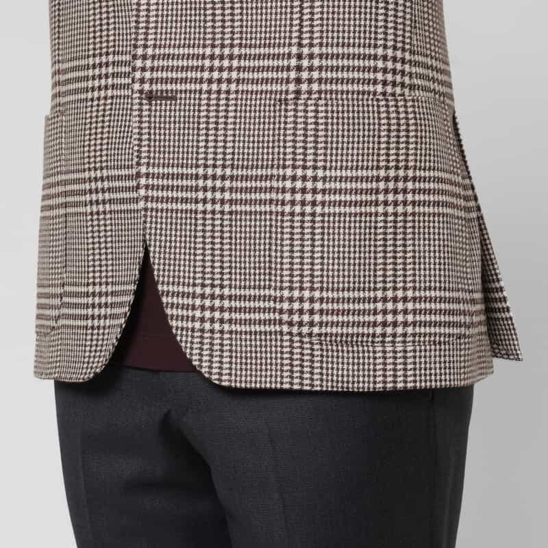 LARDINI LARDINI＜ラルディーニ＞ グレンチェック柄テーラードジャケット WINE