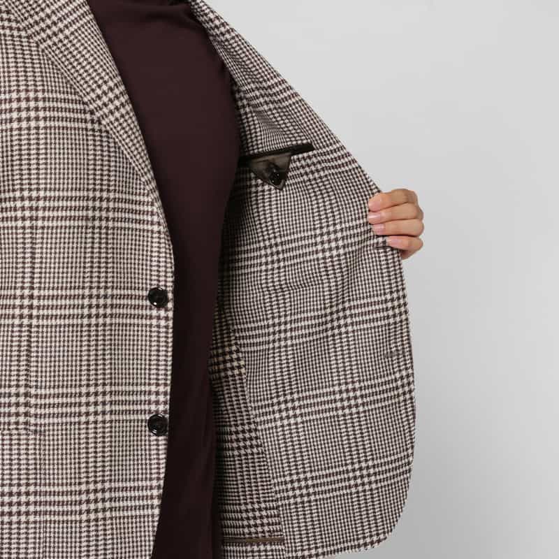 LARDINI LARDINI＜ラルディーニ＞ グレンチェック柄テーラードジャケット WINE