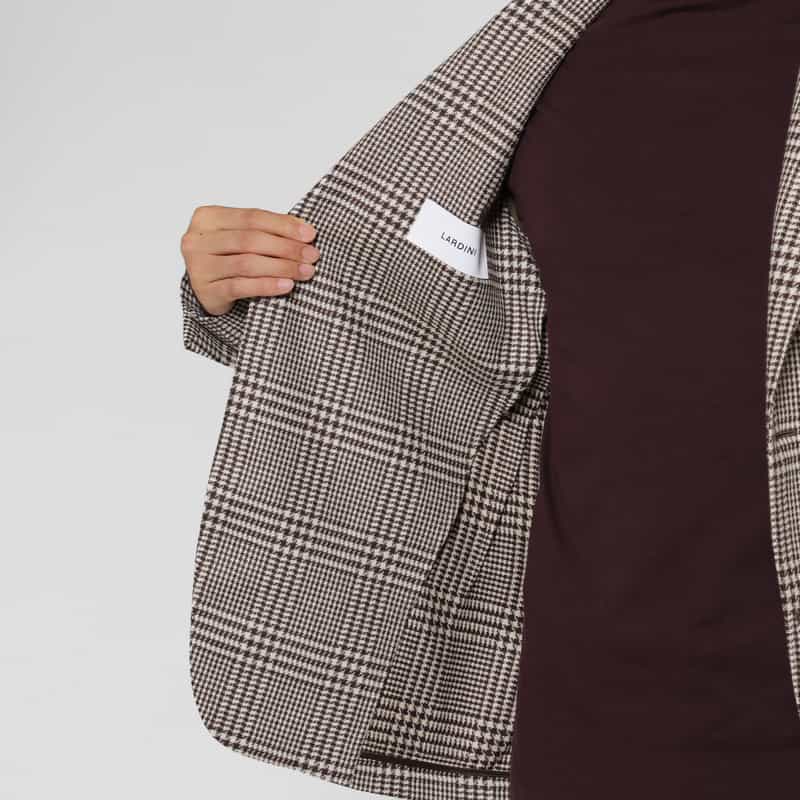 LARDINI LARDINI＜ラルディーニ＞ グレンチェック柄テーラードジャケット WINE