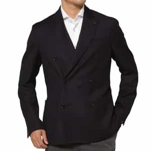 LARDINI＜ラルディーニ＞ ヘリンボーン柄ダブルブレストジャケット