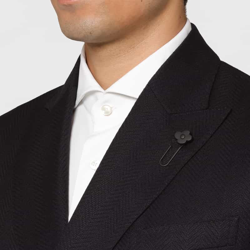 LARDINI LARDINI＜ラルディーニ＞ ヘリンボーン柄ダブルブレストジャケット NAVY