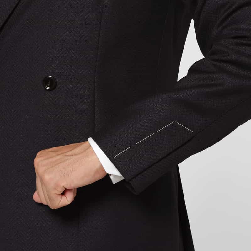 LARDINI LARDINI＜ラルディーニ＞ ヘリンボーン柄ダブルブレストジャケット NAVY
