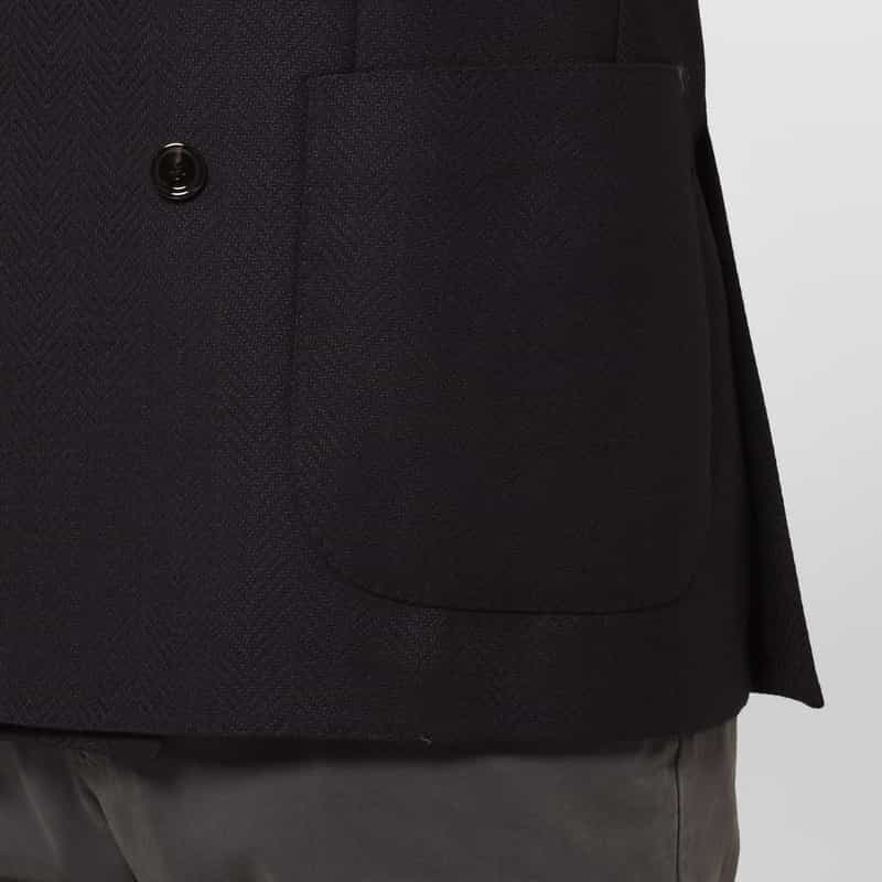 LARDINI LARDINI＜ラルディーニ＞ ヘリンボーン柄ダブルブレストジャケット NAVY