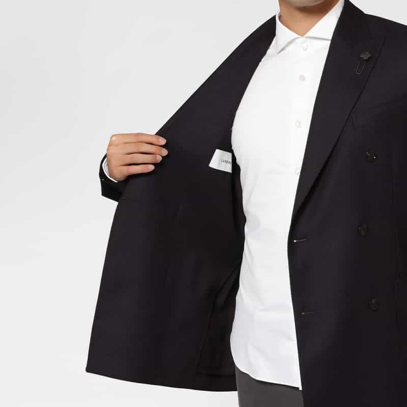LARDINI LARDINI＜ラルディーニ＞ ヘリンボーン柄ダブルブレストジャケット NAVY