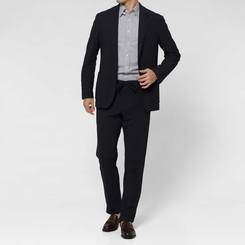 LARDINI LARDINI＜ラルディーニ＞ ジャージー素材ストレッチパンツ NAVY