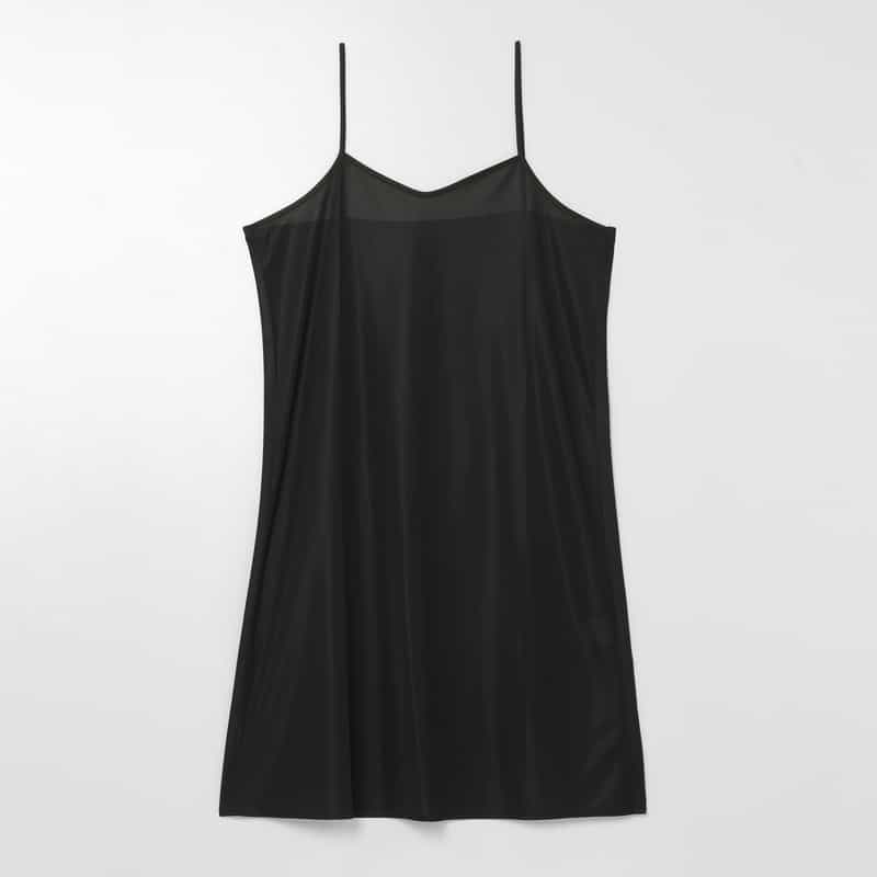 BARNEYS NEW YORK ドレープスリーブ ベルテッドドレス（インナードレス付き） BLACK