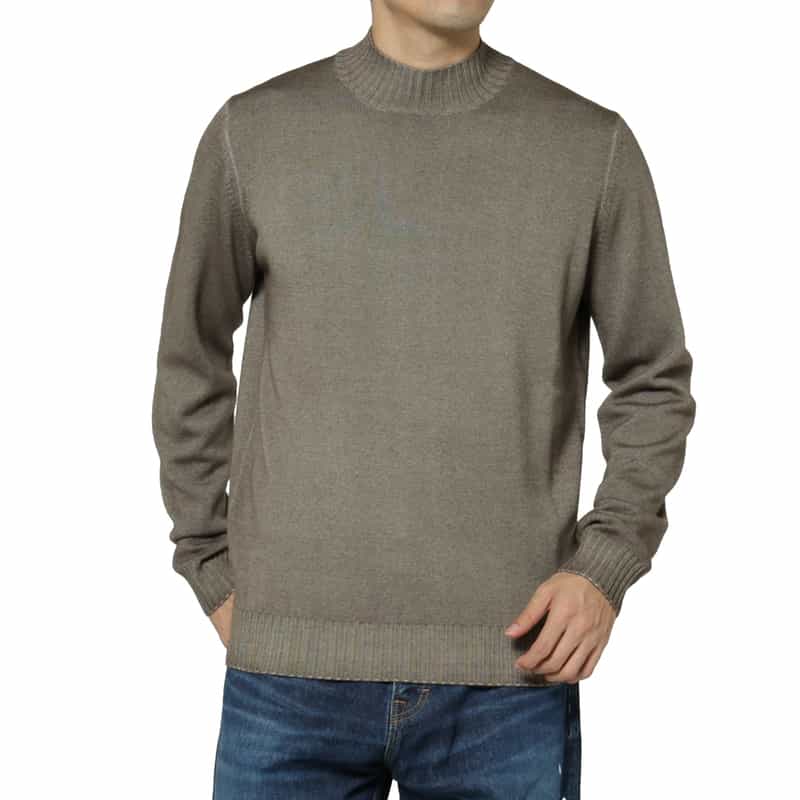 FILIPPO DE LAURENTIIS FILIPPO DE LAURENTIIS＜フィリップ デ ローレンティス＞ ウール素材モックネックニットプルオーバー BEIGE