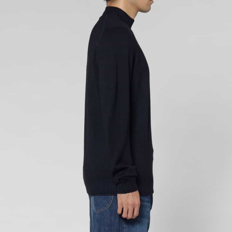 FILIPPO DE LAURENTIIS FILIPPO DE LAURENTIIS＜フィリップ デ ローレンティス＞ ウール素材モックネックニットプルオーバー NAVY