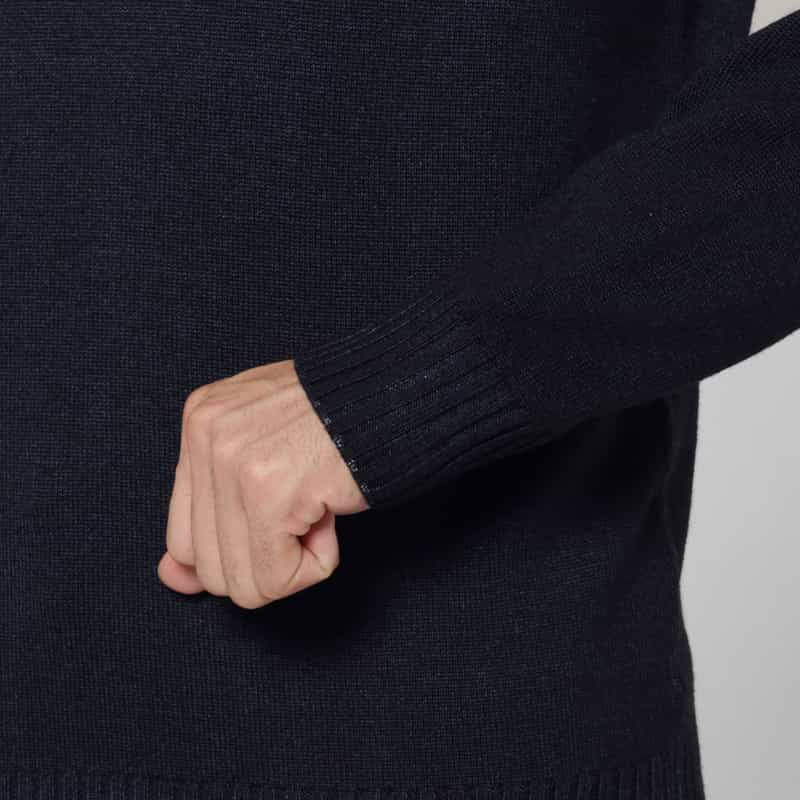 FILIPPO DE LAURENTIIS FILIPPO DE LAURENTIIS＜フィリップ デ ローレンティス＞ ウール素材モックネックニットプルオーバー NAVY