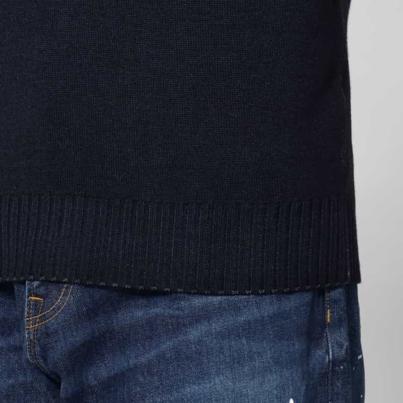 FILIPPO DE LAURENTIIS FILIPPO DE LAURENTIIS＜フィリップ デ ローレンティス＞ ウール素材モックネックニットプルオーバー NAVY