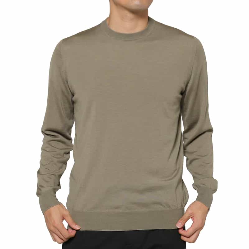 FILIPPO DE LAURENTIIS FILIPPO DE LAURENTIIS＜フィリップ デ ローレンティス＞ クルーネックニットプルオーバー BEIGE